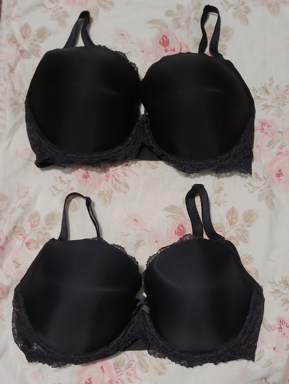 Victoris Secret Dream Angels Lined Demi Black Bra 34DDD Set Of 2